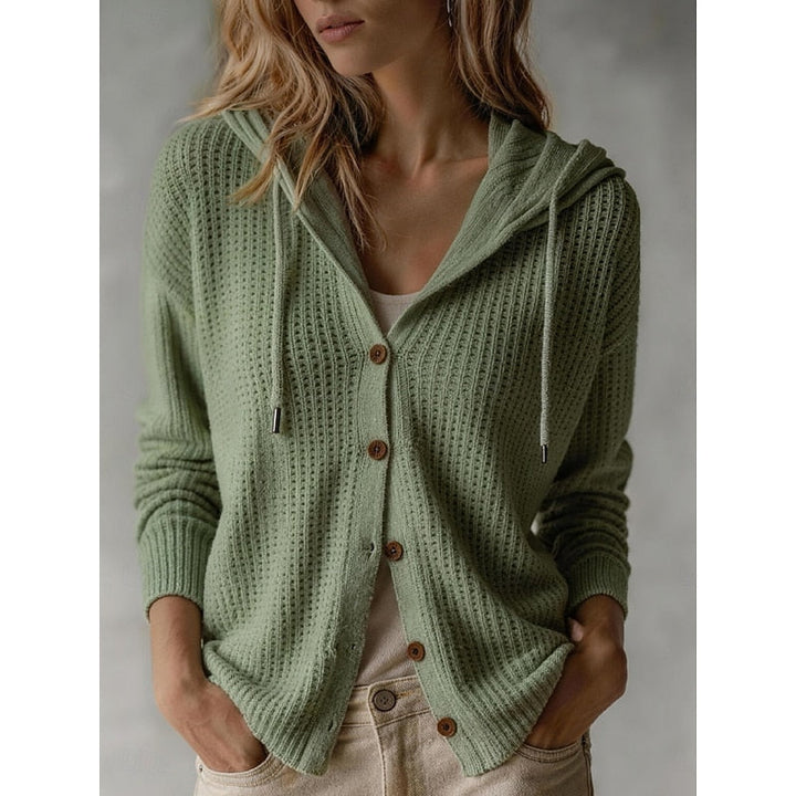 Frances | Gewatteerde Cardigan met Knopen en Kap