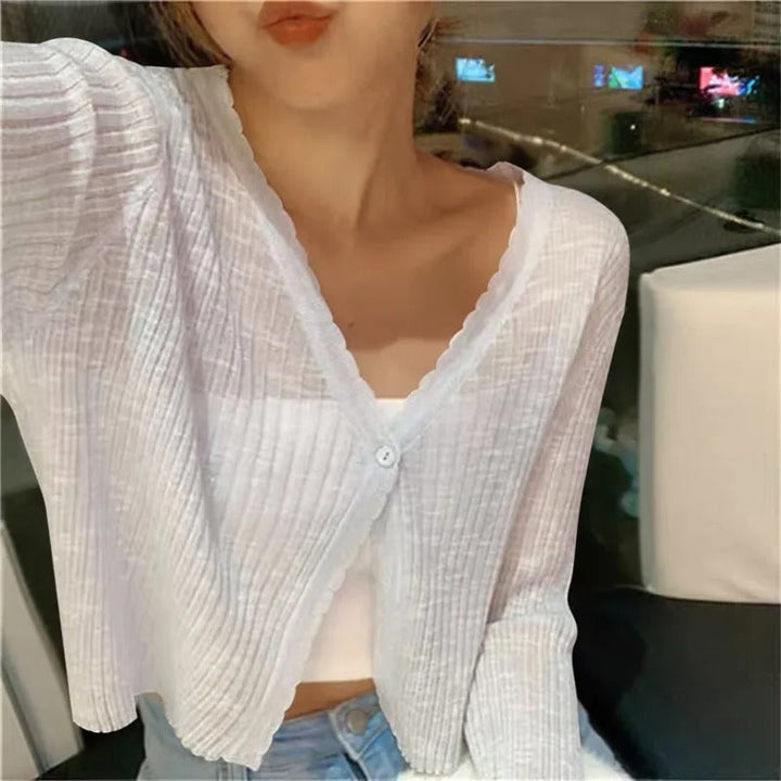 Dames Lichtgewicht Geribbelde Knit Button-Up Cardigan Trui