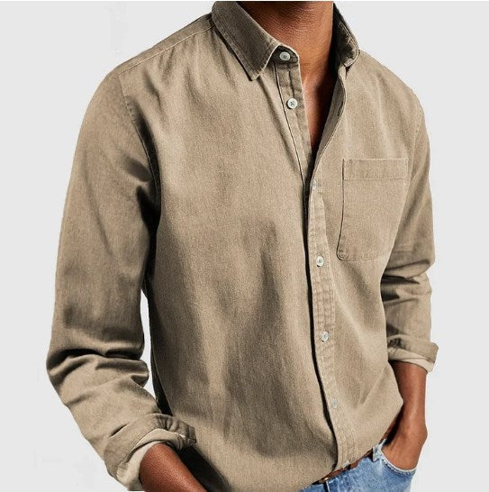 Heren Casual Overhemd met Knopen - Relaxed Fit