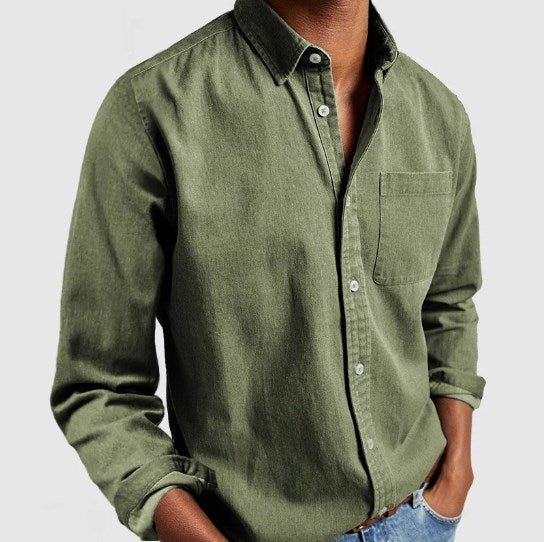 Heren Casual Overhemd met Knopen - Relaxed Fit