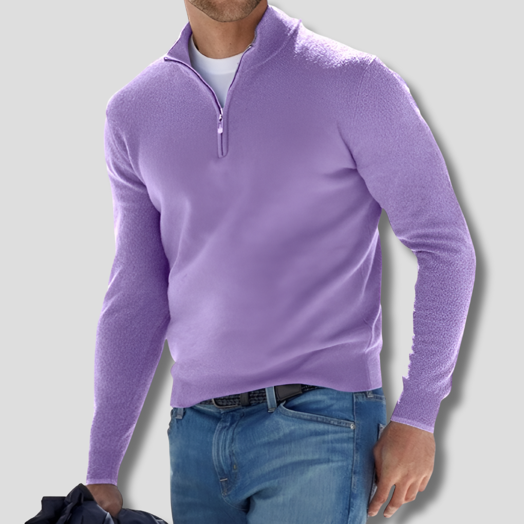 Heren Pullover Gebreide Trui met Halve Rits