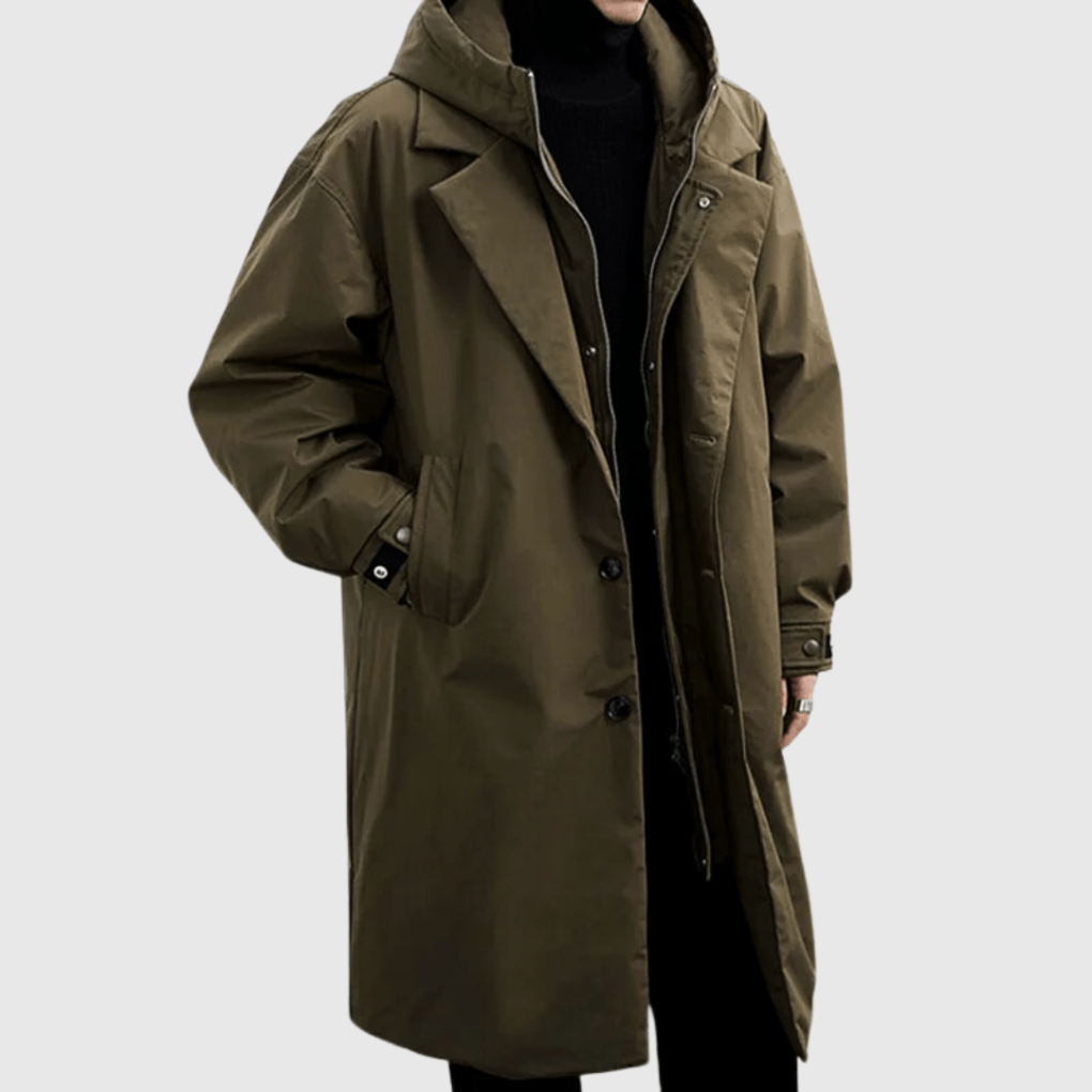 Heren Waterdichte Afneembare Capuchon Trenchcoat