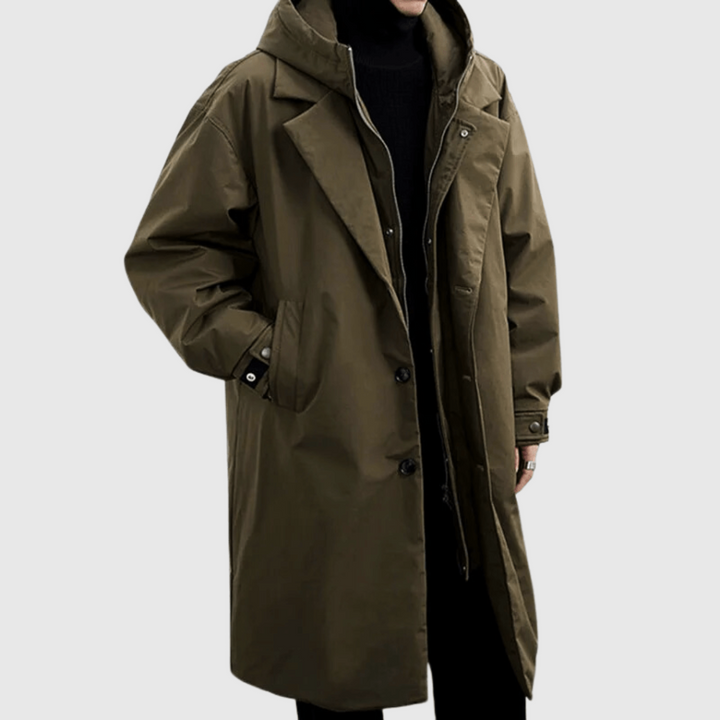 Heren Waterdichte Afneembare Capuchon Trenchcoat