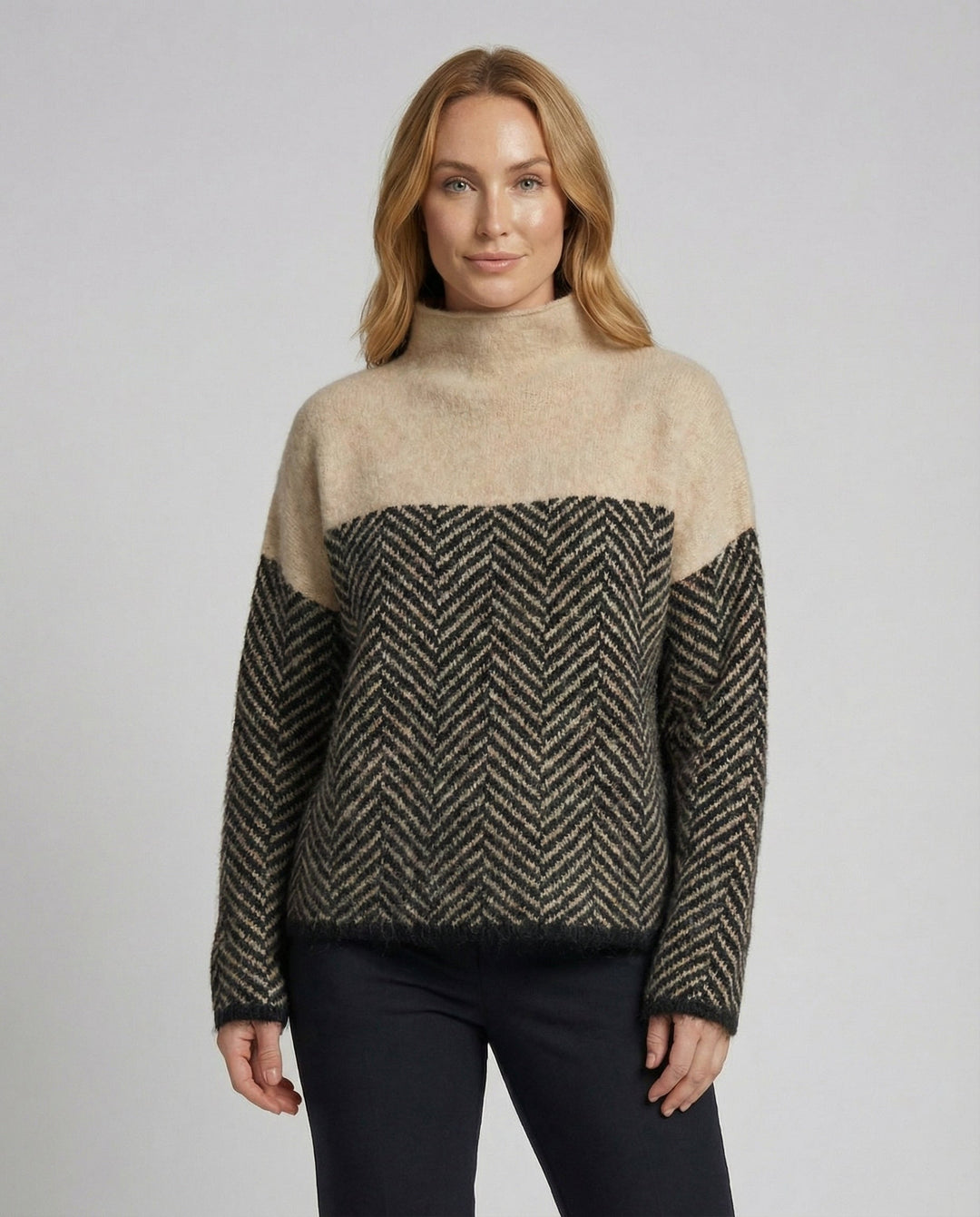 Van Dal | Dames Mock Neck Gebreide Pullover Trui