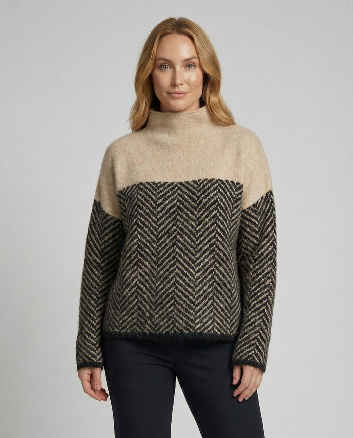 Van Dal | Dames Mock Neck Gebreide Pullover Trui