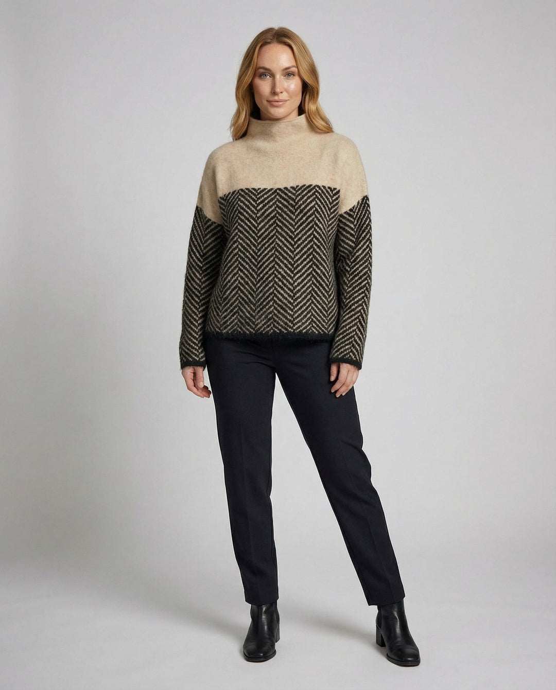 Van Dal | Dames Mock Neck Gebreide Pullover Trui