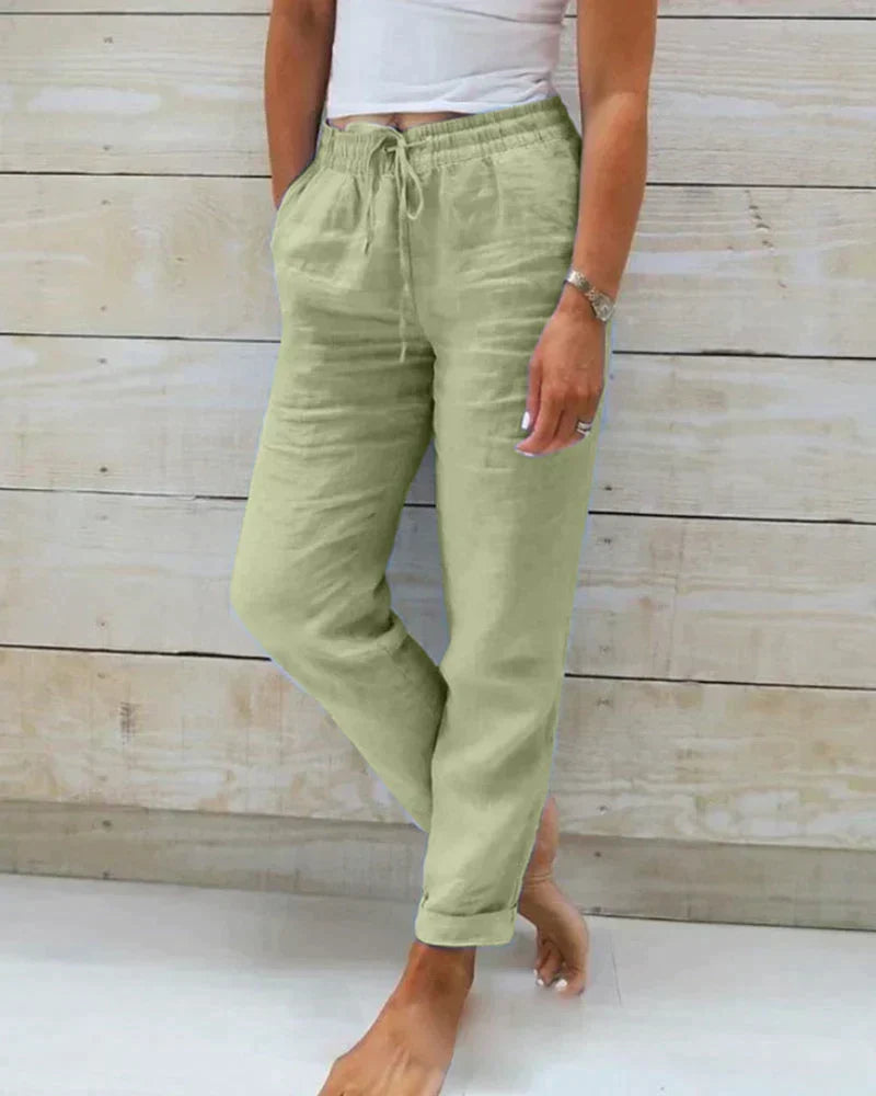 Van Dal | Dames Relaxed Fit Linnen Trekbroek
