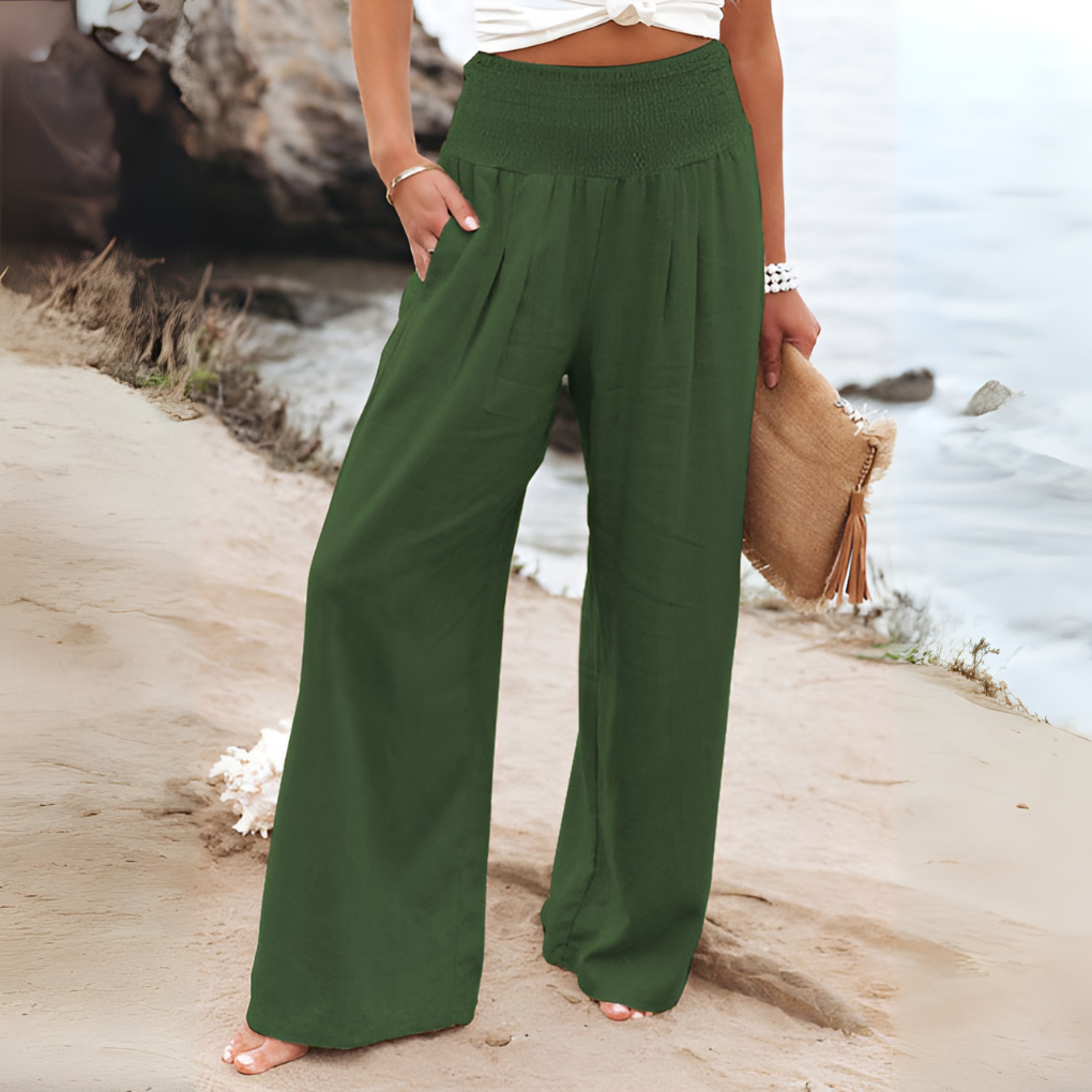 Van Dal | Relaxed Fit Smocked Waist Pants