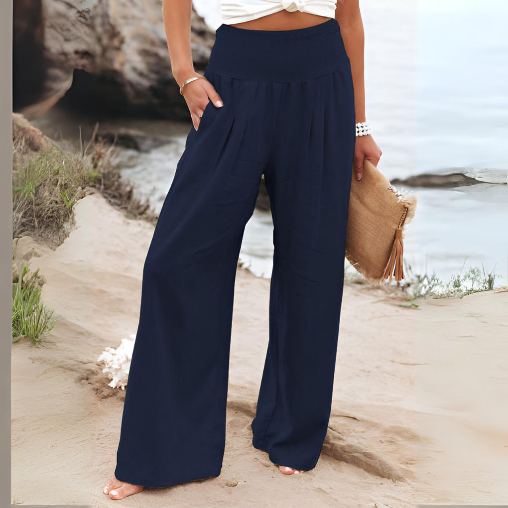 Van Dal | Relaxed Fit Smocked Waist Pants