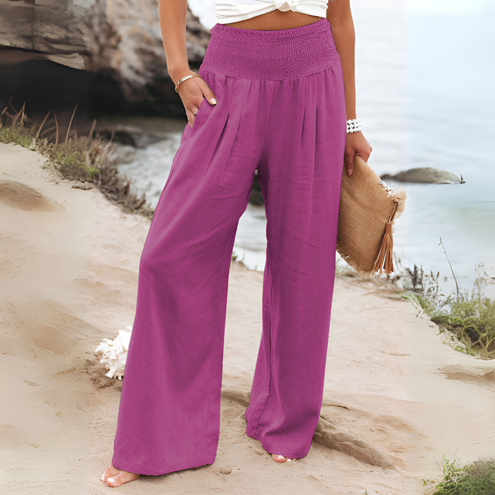Van Dal | Relaxed Fit Smocked Waist Pants