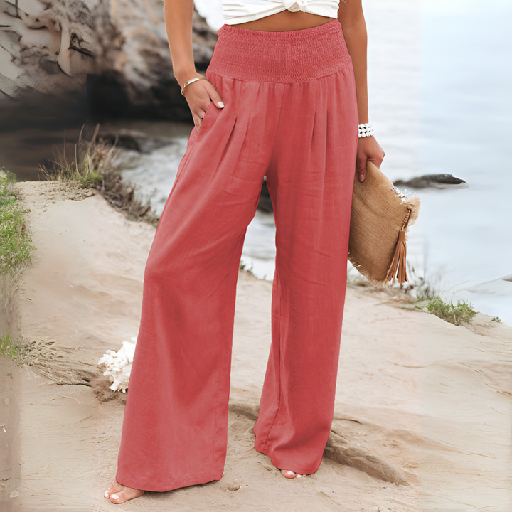 Van Dal | Relaxed Fit Smocked Waist Pants