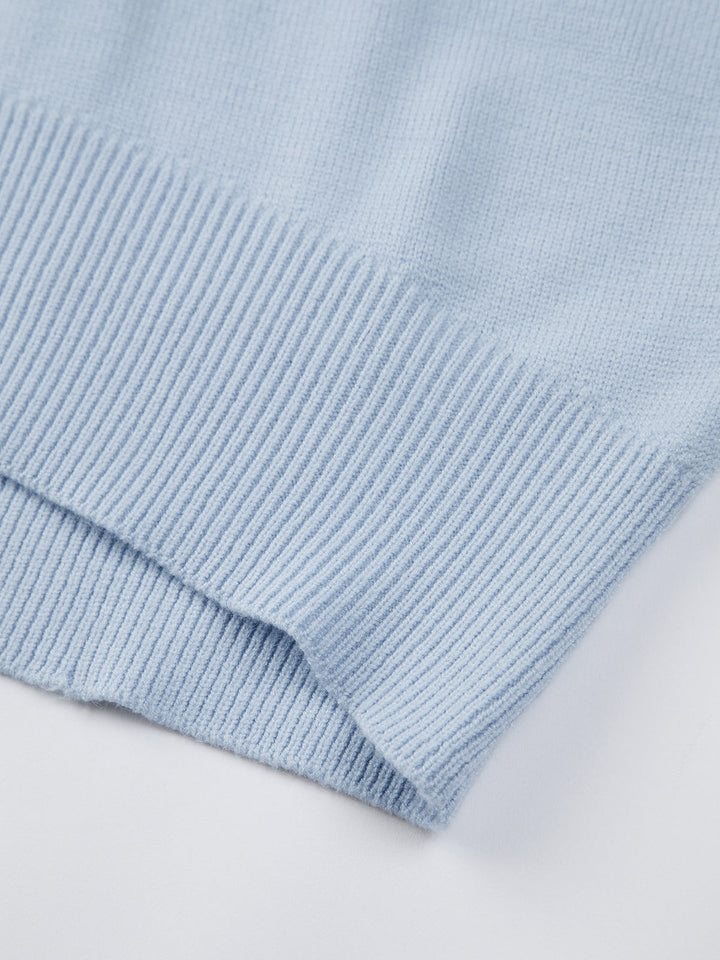 Dames Gebreide Pullover Trui met Ronde Hals en Rib Trim