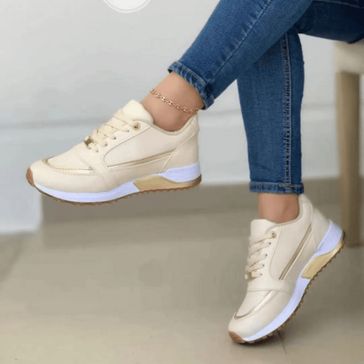 Comfortabele Dames Sneakers met Veters en Dikke Zool