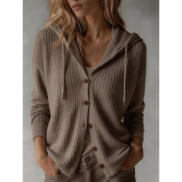 Frances | Gewatteerde Cardigan met Knopen en Kap
