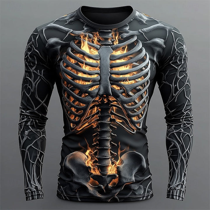 Jasper | Vlam Skeleton Halloween Lange Mouwen Shirt