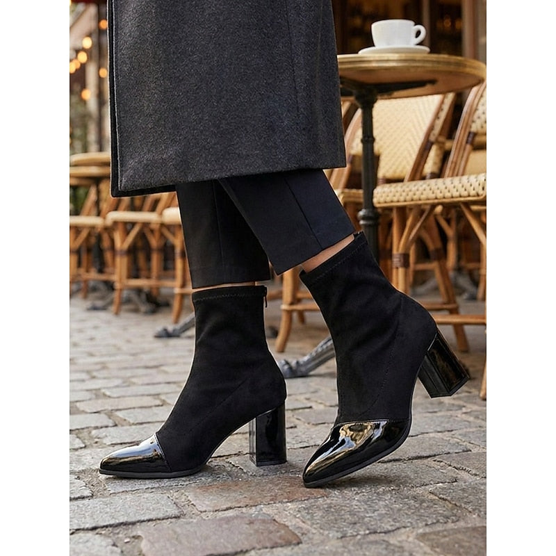 Beatrix | Cap-Toe Chunky Heel Enkellaarsjes